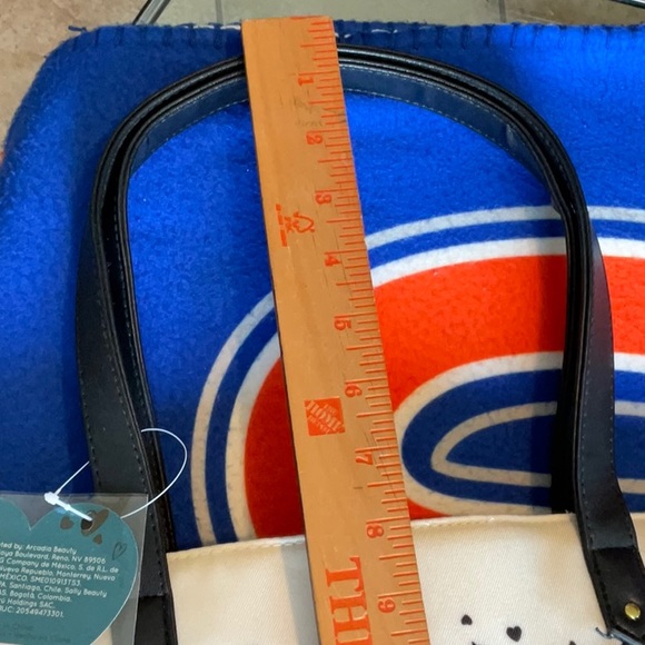 Hearts & Curls Cream/Black/Teal Tote Bag, NWT - Picture 10 of 14